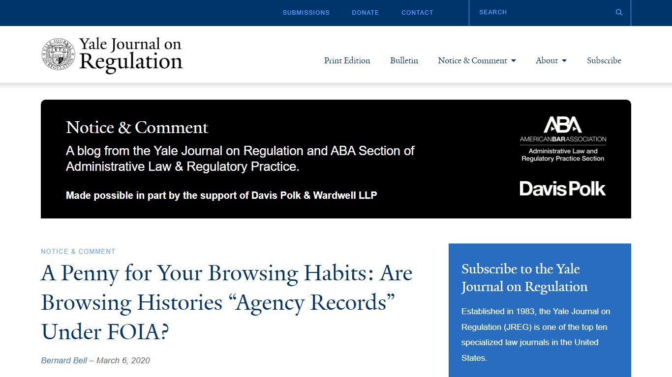 A Penny for Your Browsing Habits: Are Browsing Histories “Agency ...